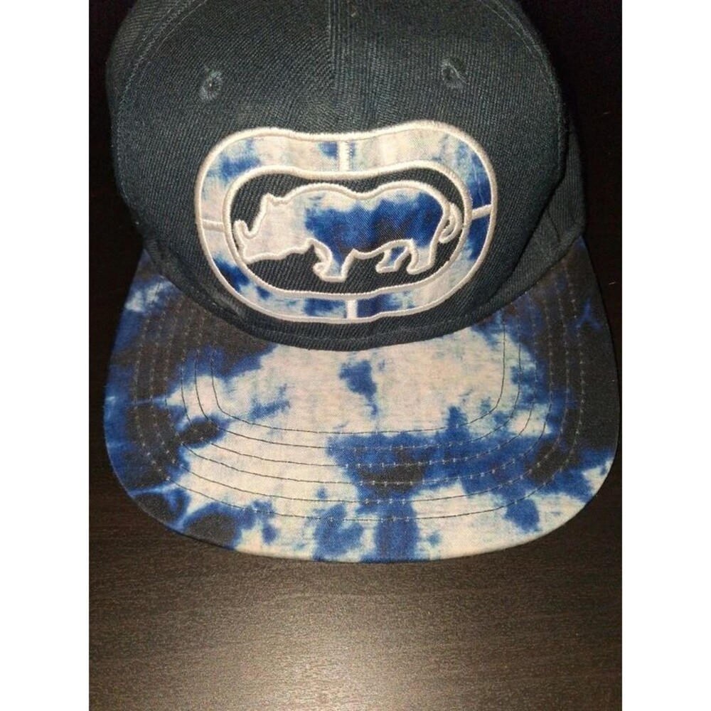 Ecko Unltd mens black and blue tie dye baseball cap